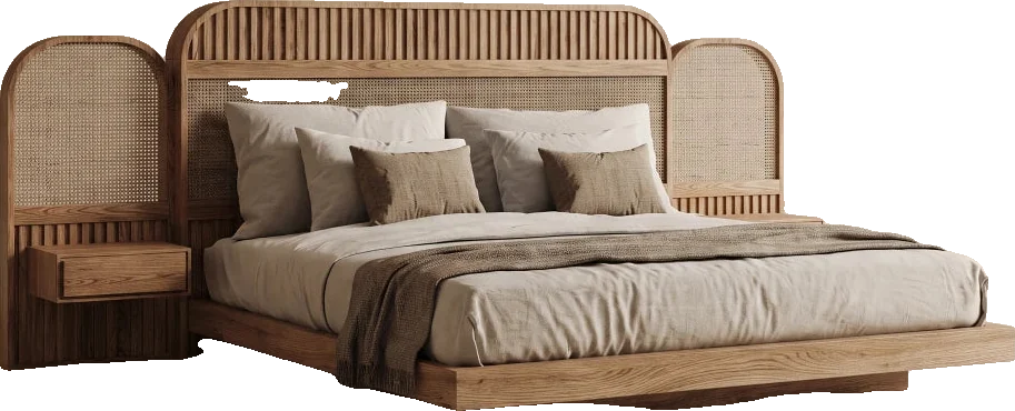Bed with Two Commodes